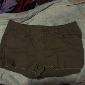 Army green jean shorts